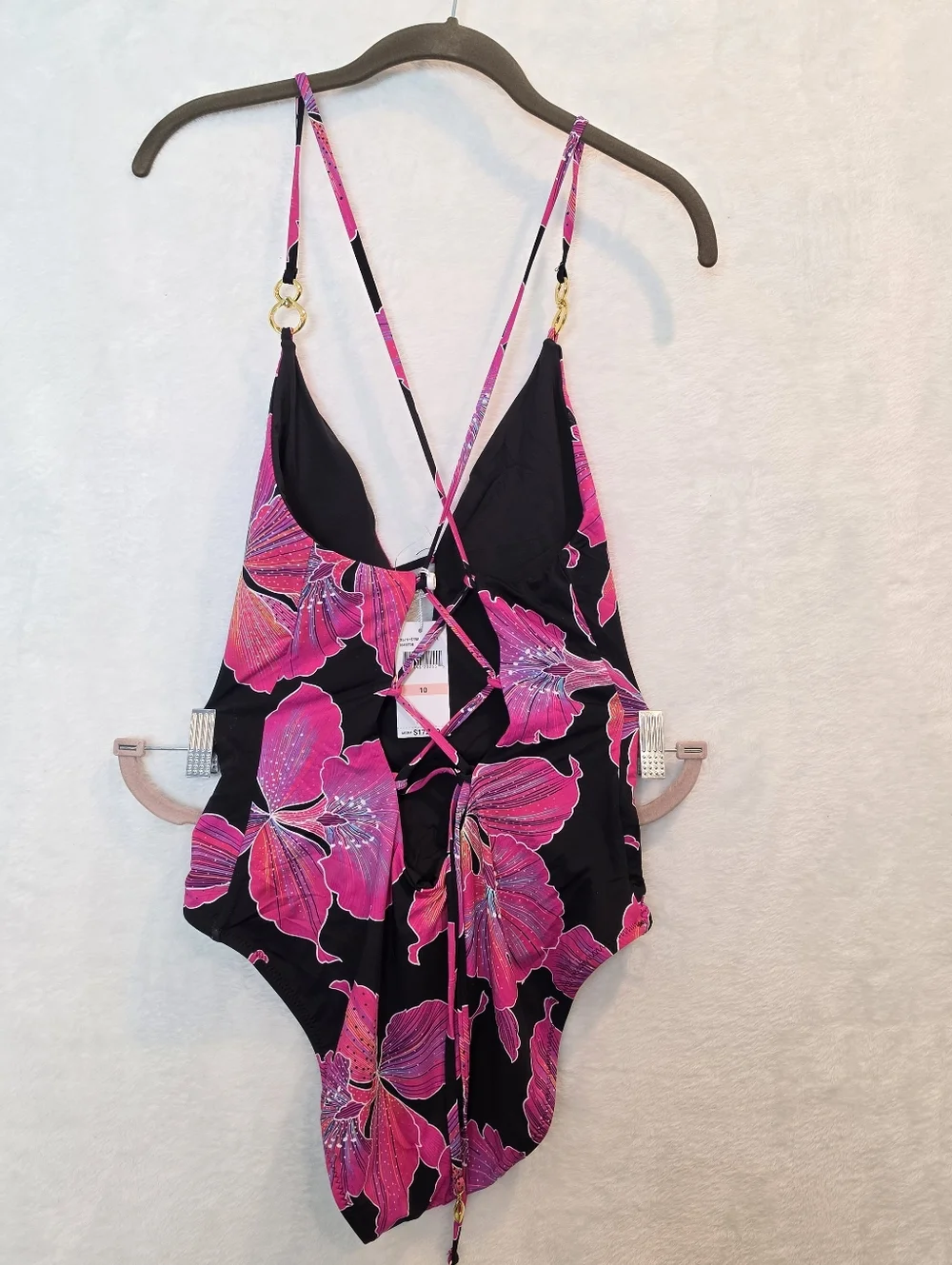 NWT Trina Turk Women's Fleury Strappy-Back One-Piece Swimsuit 10